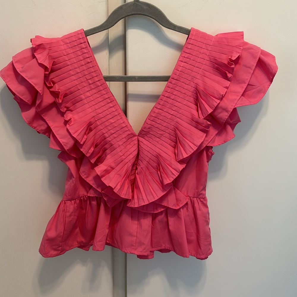 Pink Ruffle Women’s Top - Picture 6 of 10
